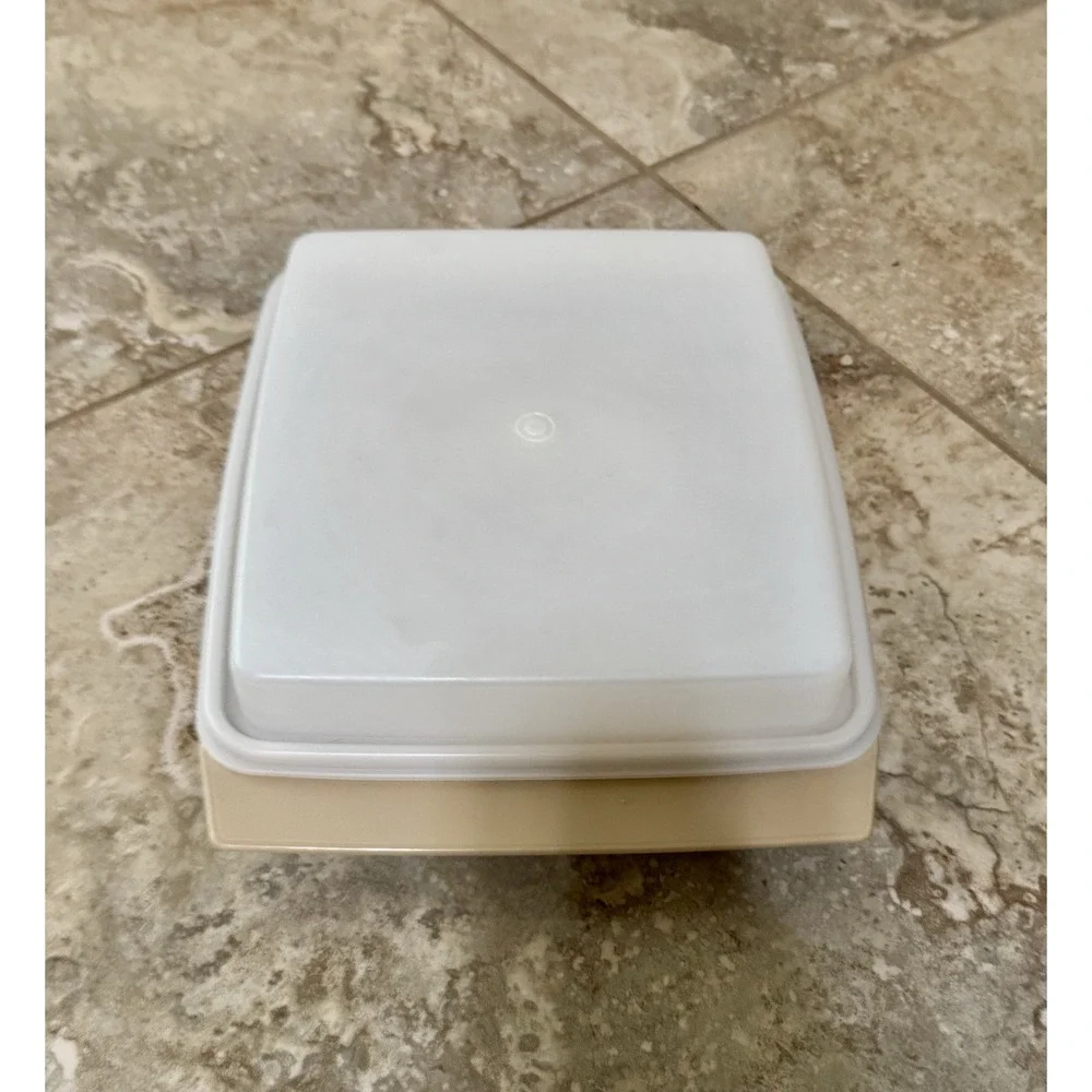 Vintage Beige Tupperware Deviled‎ Egg Keeper Carrier Tray No Inserts